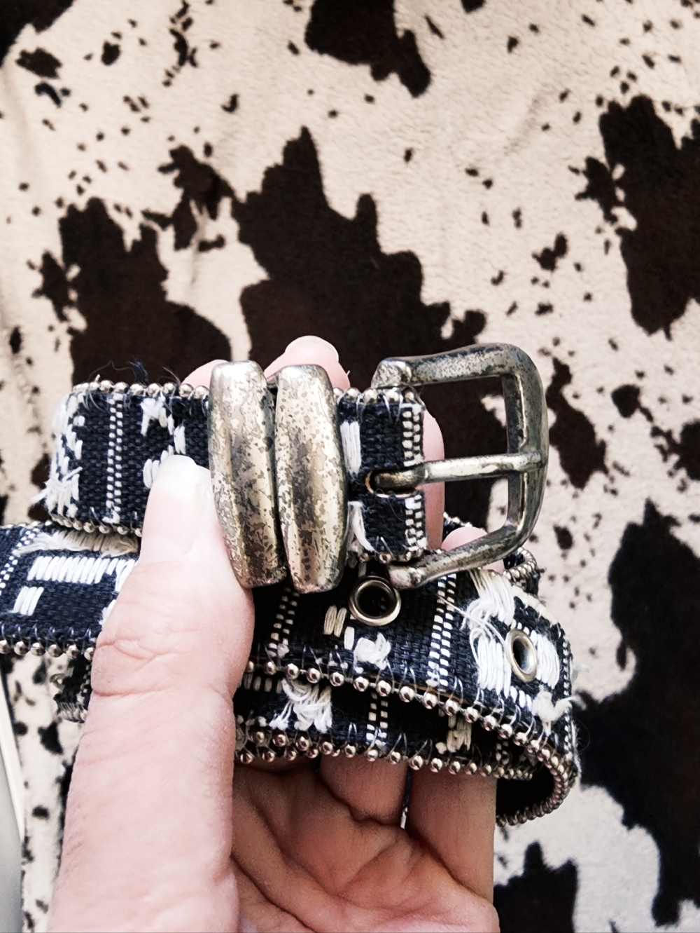 WOMEN'S 80'S/90'S CANVAS BELT - BLACK/WHITE